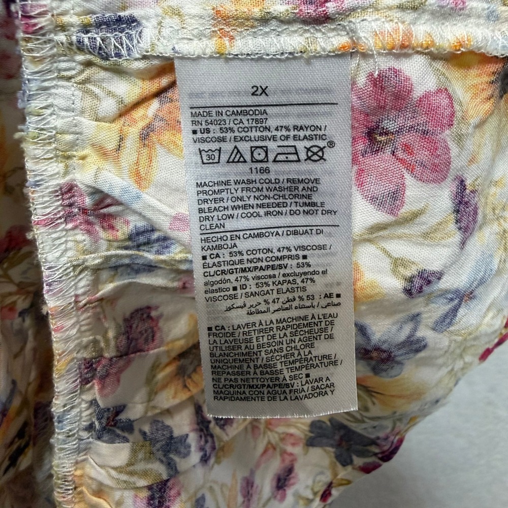 Old Navy 2X Cami Dress White Floral Cottagecore Boho Summer Feminine Prairie - Picture 7 of 8